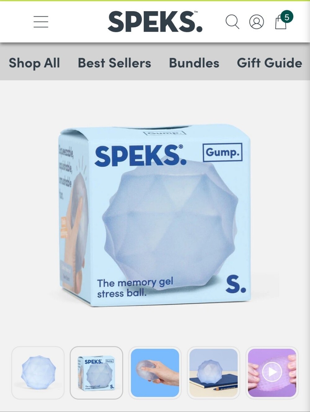 SPEKS Gump Memory Gel Stress Ball BURST